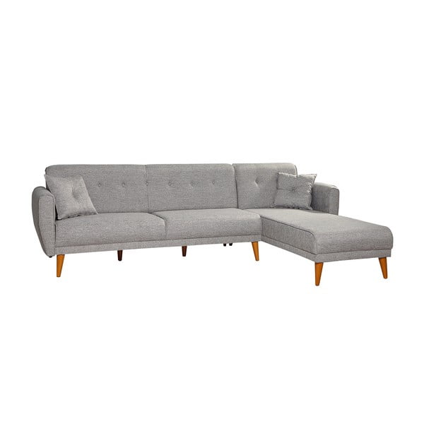 Sulankstoma kampinė sofa šviesiai pilkos spalvos Aria – Balcab Home-image-2