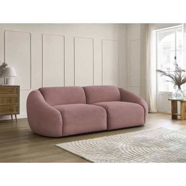 Rožinės spalvos sofa iš kordinio velveto 250 cm Tina – Bobochic Paris-image-1