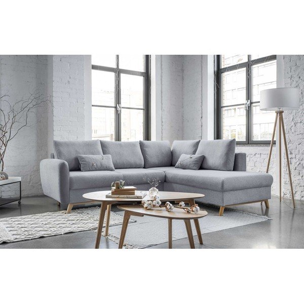 Šviesiai pilka sofa-lova Miuform Scandic Lagom L, dešinysis kampas-image-3
