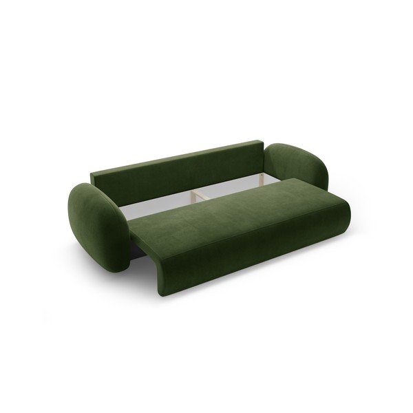 Žalios spalvos iš velveto sulankstoma/su sandėliavimo vieta sofa 262 cm Tonale – Cosmopolitan Design-image-3
