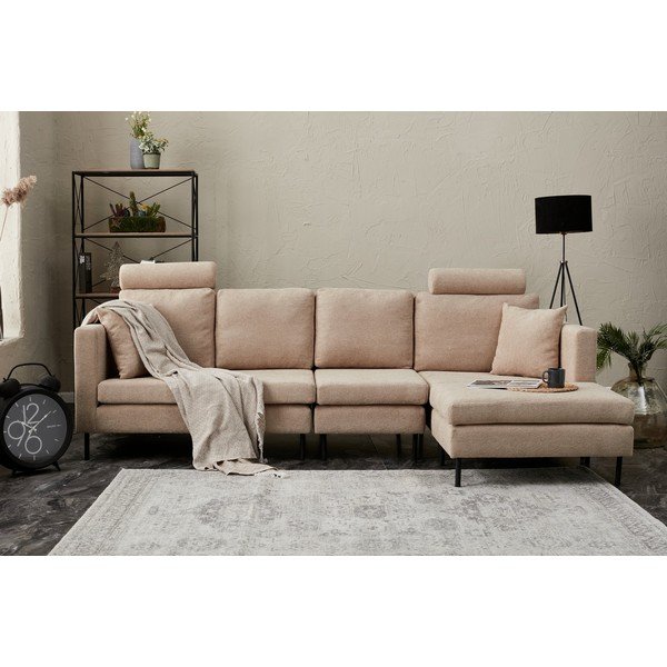 Modulinė kampinė sofa smėlio spalvos Nova – Balcab Home-image-3