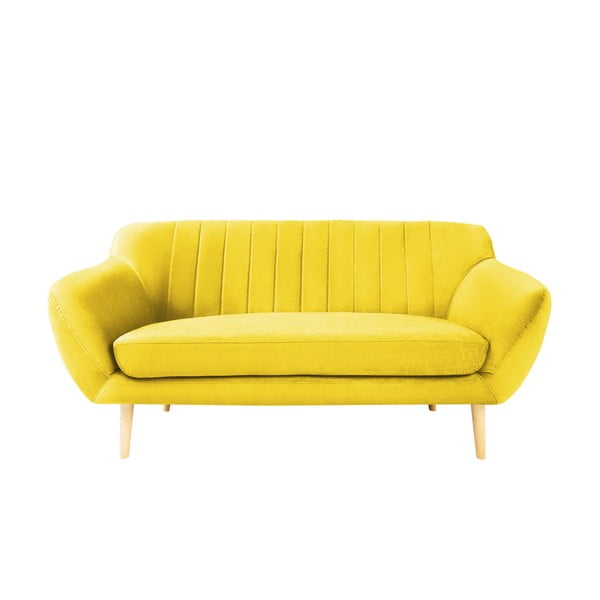 Geltona aksominė sofa Mazzini Sofas Sardaigne, 158 cm