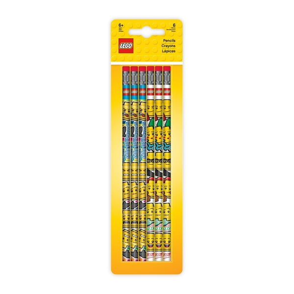 6 grafitinių pieštukų rinkinys su LEGO® trintuku
