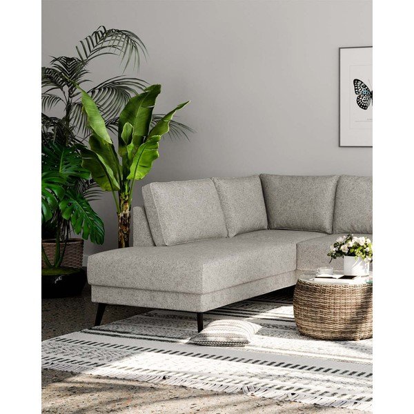Kampinė sofa kreminės spalvos (su kairiuoju kampu) Fynn – Ghado-image-1