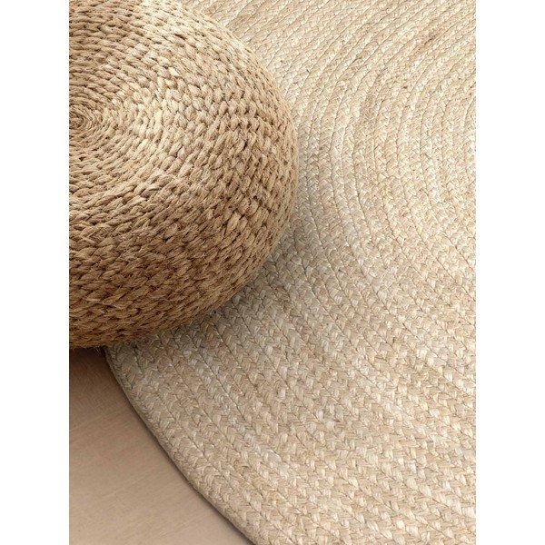 Apverčiamas/rankų darbo šviesios natūralios spalvos iš džiuto kilimas 160x230 cm Braided – Hanse Home-image-3