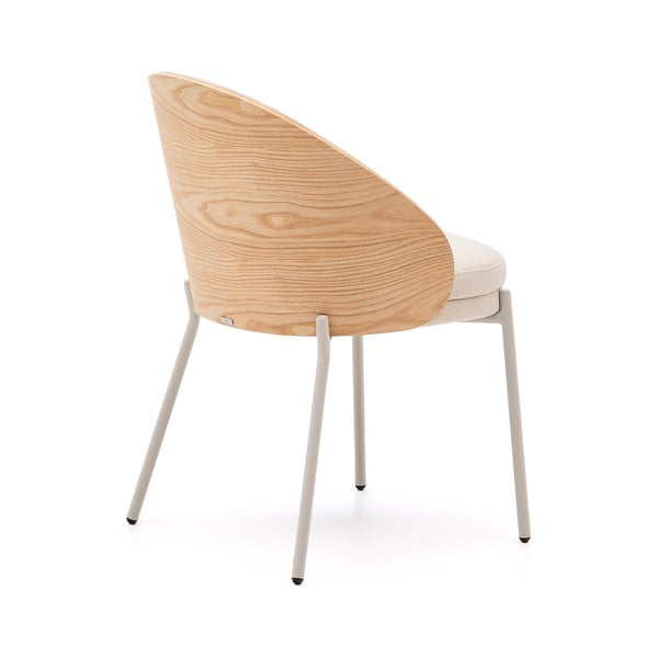 Kreminės spalvos/natūralios spalvos valgomojo kėdė Eamy – Kave Home-image-4