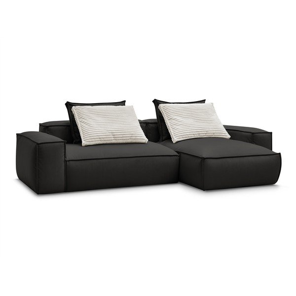 Iš dirbtinės odos kampinė sofa juodos spalvos (kintama) Boheme – Bobochic Paris-image-3