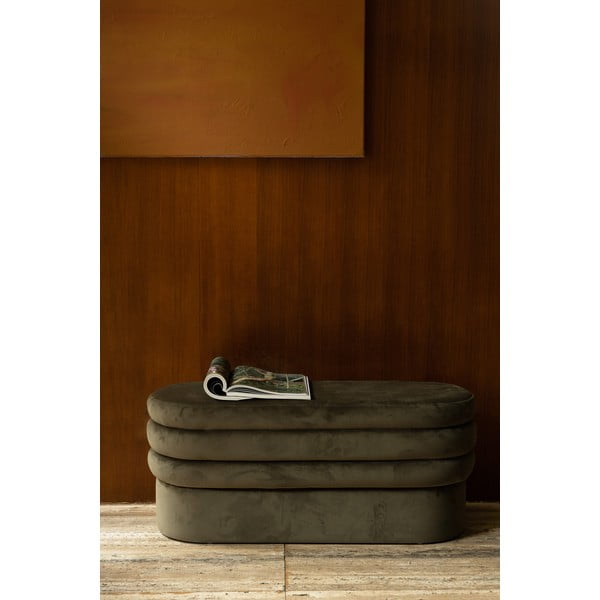 Khaki spalvos iš velveto suolas Aditi – Dutchbone-image-1