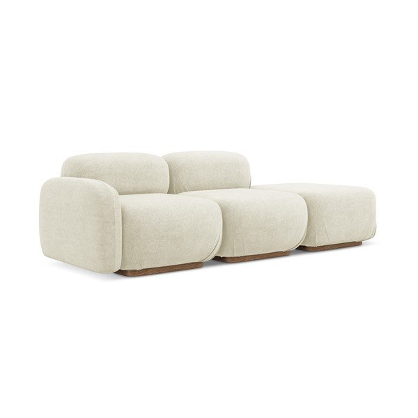 Kreminės spalvos iš boucle modulinis gultas (su dešiniuoju kampu) Ailani – Makamii-image-3