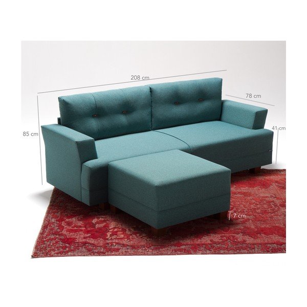 Turkio spalvos sofa kairysis kampas Balcab Home Ingrid-image-4