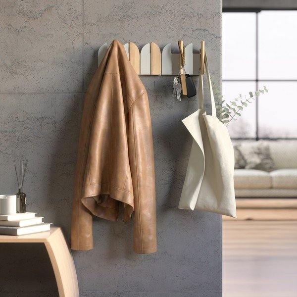 Smėlio spalvos/natūralios spalvos iš plieno sieninė lentyna 43 cm Saloon – Umbra-image-1