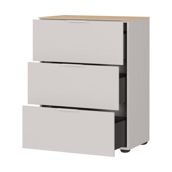 Kreminės spalvos matinis spintelė 68x98x40 cm Savoca – Germania-image-3