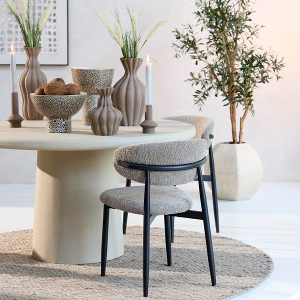 Taupe spalvos iš audinio valgomojo kėdė Eniola – Light & Living-image-1