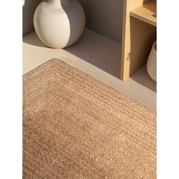 Apverčiamas/rankų darbo natūralios spalvos iš džiuto kilimas 80x150 cm Juno – Hanse Home-image-3
