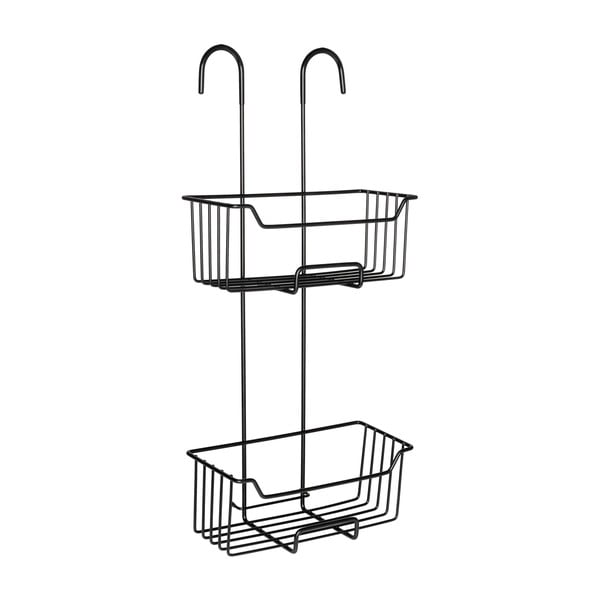 Pakabinama iš nerūdijančio plieno vonios lentyna juodos spalvos Milo – Wenko-image-4