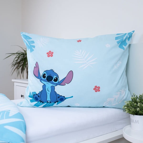 Mėlynos spalvos iš medvilnės viengulė vaikiška patalynė 140x200 cm Lilo and Stitch "Blue"  – Jerry Fabrics-image-3