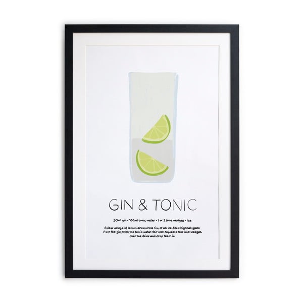 Įrėmintas plakatas Really Nice Things Gin Tonic, 40 x 50 cm