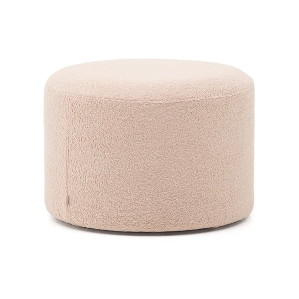 Šviesiai rožinės spalvos iš boucle pufas Kaeli – Kave Home