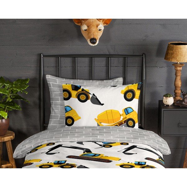 Iš flanelės viengulė vaikiška patalynė 140x200 cm Dig – Good Morning-image-2