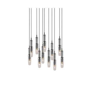 Kabantis šviestuvas juodos spalvos/sidabrinės spalvos LED ø 50 cm su stiklo gaubtu Lucent – Trio Select