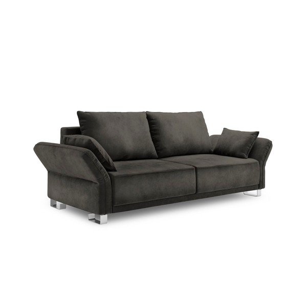 Tamsiai ruda trijų vietų sofa lova su aksomo užvalkalu "Windsor & Co" sofos "Pyxis-image-2