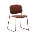 Terakotos spalvos iš metalo galima dėti viena ant kitos valgomojo kėdė Meli – Kave Home