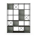 Knygų spinta  žalios spalvos/juodos spalvos 140x179 cm Anya – Marckeric