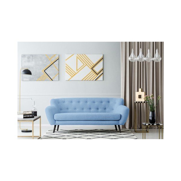 Šviesiai mėlyna trijų vietų sofa "Kooko Home Rock-image-1