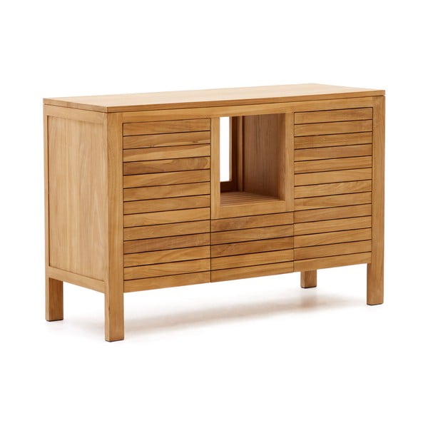 Žema spintelė po kriaukle iš tikmedžio masyvo natūralios spalvos 120x80 cm Neria – Kave Home-image-2