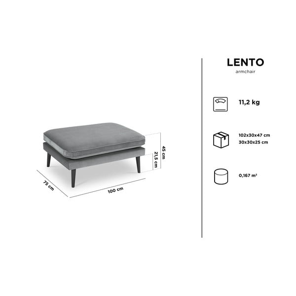 Smaragdo spalvos aksominis pufas su juodomis kojomis Kooko Home Lento-image-4