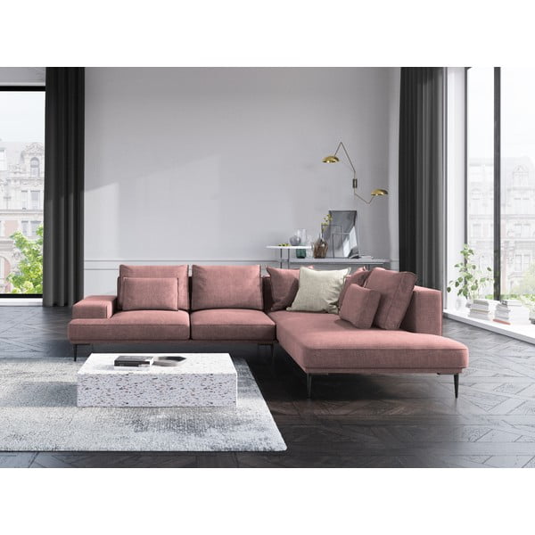 Rožinė sofa-lova Interieurs 86 Liege, kampas dešinėje-image-1