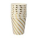 Iš popieriaus vienkartiniai puodeliai 8 vnt. Gold Swirl – Meri Meri