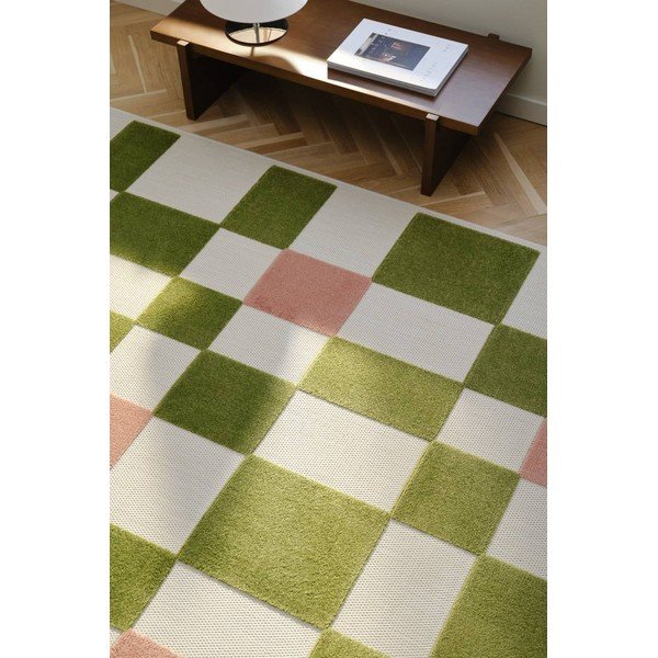 Žalios spalvos/rožinės spalvos lauko kilimas 80x150 cm Valma – Jotex-image-1