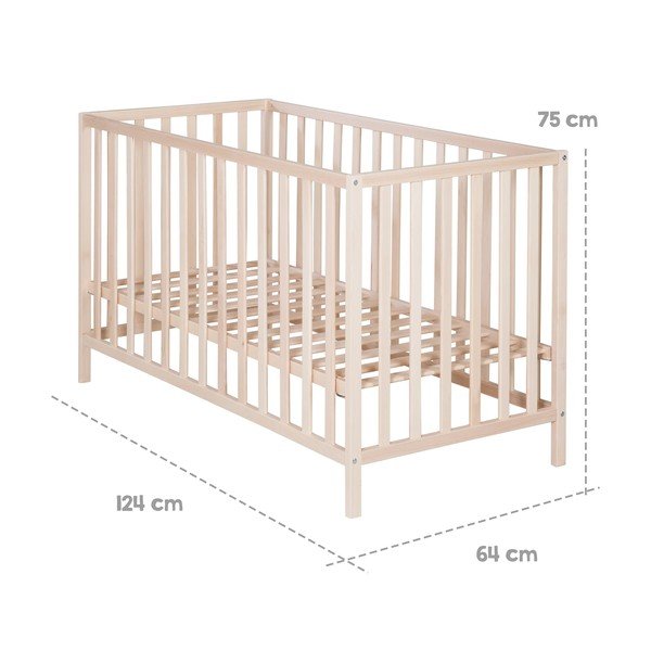 Vaikiška lovelė natūralios spalvos 60x120 cm Cosi – Roba-image-4