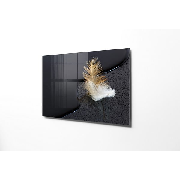 Paveikslas ant stiklo 100x70 cm Feather - Wallity-image-3