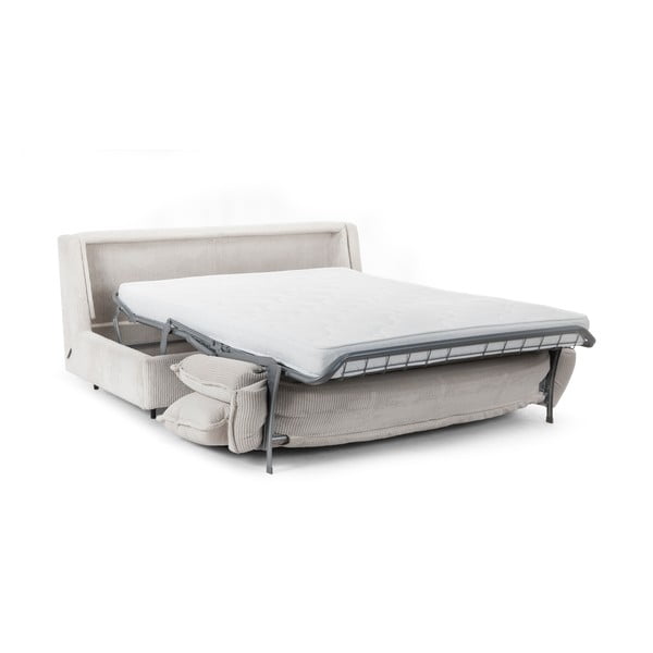 Iš kordinio velveto sulankstoma sofa smėlio spalvos 184 cm Isadora – Bobochic Paris-image-4