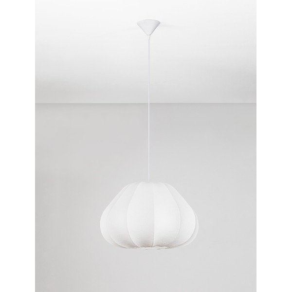 Matinės baltos spalvos iš tekstilės kabantis šviestuvas ø 50 cm Bora – Nova Luce-image-3