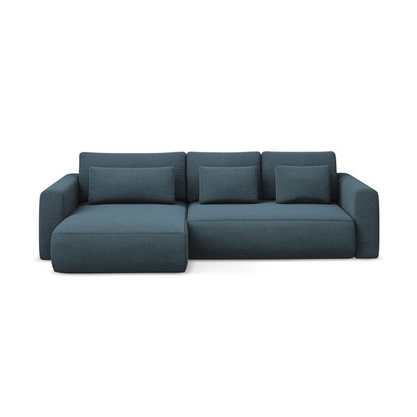 Mėlynos spalvos sulankstoma/su sandėliavimo vieta kampinė sofa (su kairiuoju kampu/su gultu) Kapua – Makamii