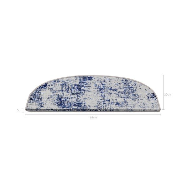 Laiptų kilimėlių rinkiniai mėlynos spalvos 16 vnt. 20x65 cm Digital City – Vitaus-image-2