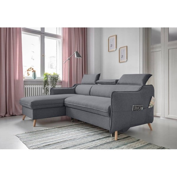 Sulankstoma kampinė sofa tamsiai pilkos spalvos (su kairiuoju kampu) Sweet Harmony – Miuform-image-4