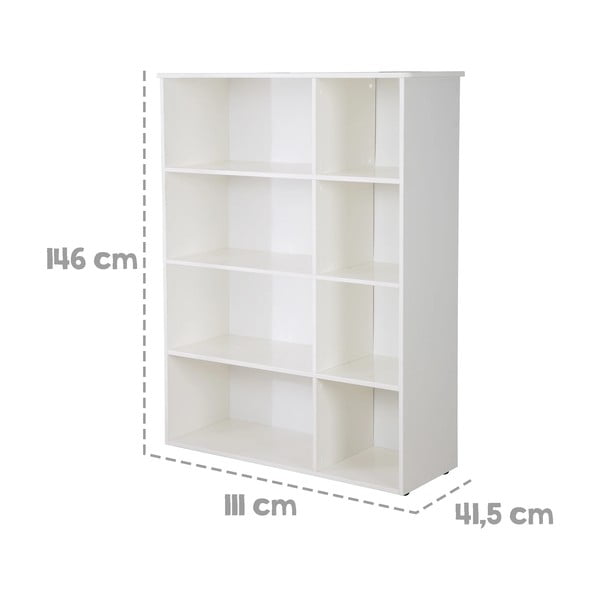 Vaikiška knygų spinta baltos spalvos 111x146 cm Sylt – Roba-image-3