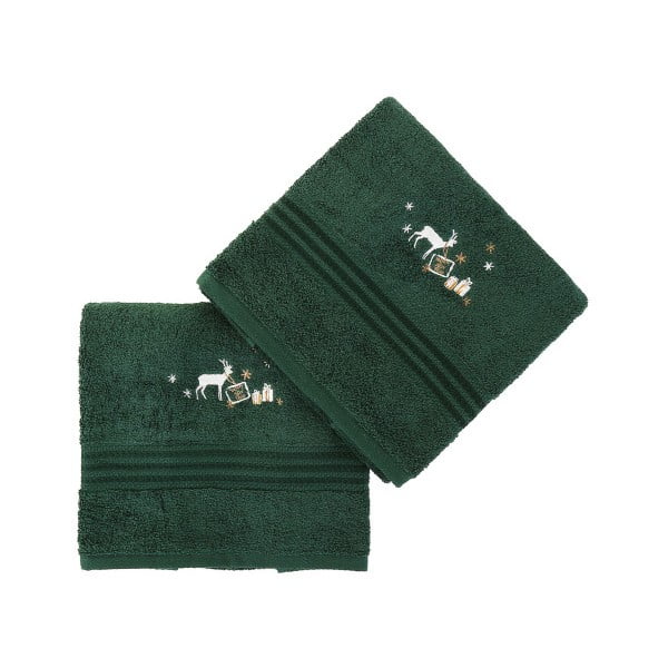 2 žalių "Corap" rankšluosčių rinkinys, 50 x 90 cm