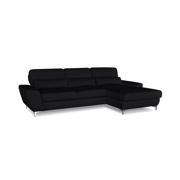Juoda kampinė sofa-lova "Windsor & Co. Sofos "Omega", dešinysis kampas-image-2