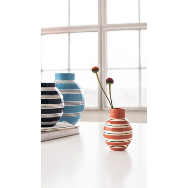 Rožinės ir baltos spalvos keraminė vaza Kähler Design Nuovo, aukštis 14,5 cm-image-2