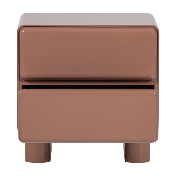 Rožinės spalvos blizgus naktinis staliukas Lustra – WOOOD-image-3