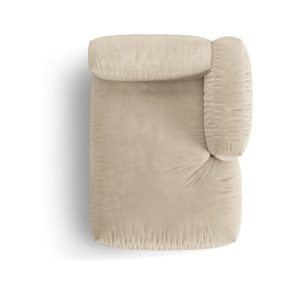 Smėlio spalvos iš velveto modulinė sofos dalis (su dešiniuoju kampu) Martina – Micadoni -image-4