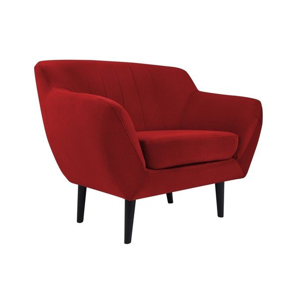 Raudonas aksominis fotelis Mazzini Sofas Toscane-image-2