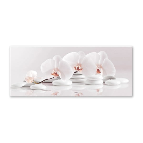 Paveikslas Styler Glasspik Spa & Zen White Stones, 50 x 125 cm