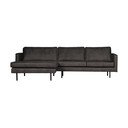 Juodos spalvos iš dirbtinės odos kampinė sofa (su kairiuoju kampu/su gultu) Rodeo – WOOOD