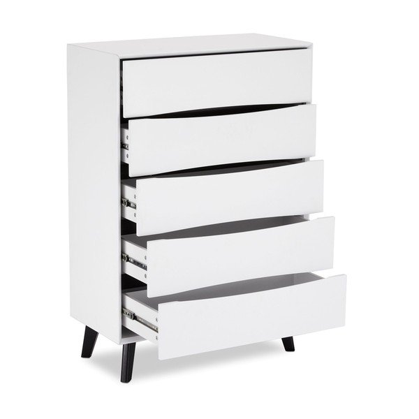 Aukšta šoninė spintelė baltos spalvos 80x117 cm Lyon – Furnhouse-image-3